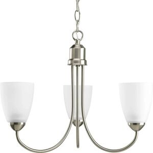 Progress Lighting - Gather Collection Three-Light Etched Glass Chandelier P4440